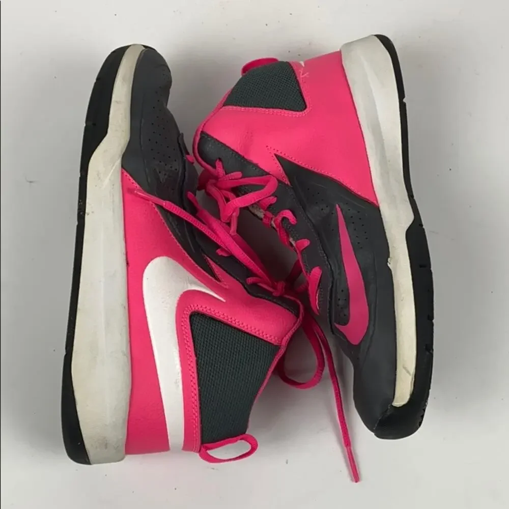 Nike Girls Pink & Black Mid High Top Sneakers Size 6 Youth
